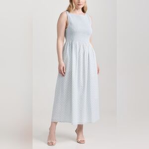 Hill House Cosima The Nap Dress  Powder Blue Baroque Shells Print Dress Size L